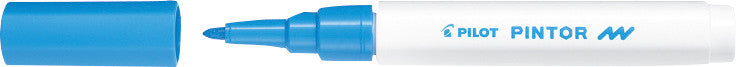 Pilot Pigment-Marker Pintor – Rundspitze 0,9-1,5 mm – Hellblau – Für dunkle Oberflächen geeignet