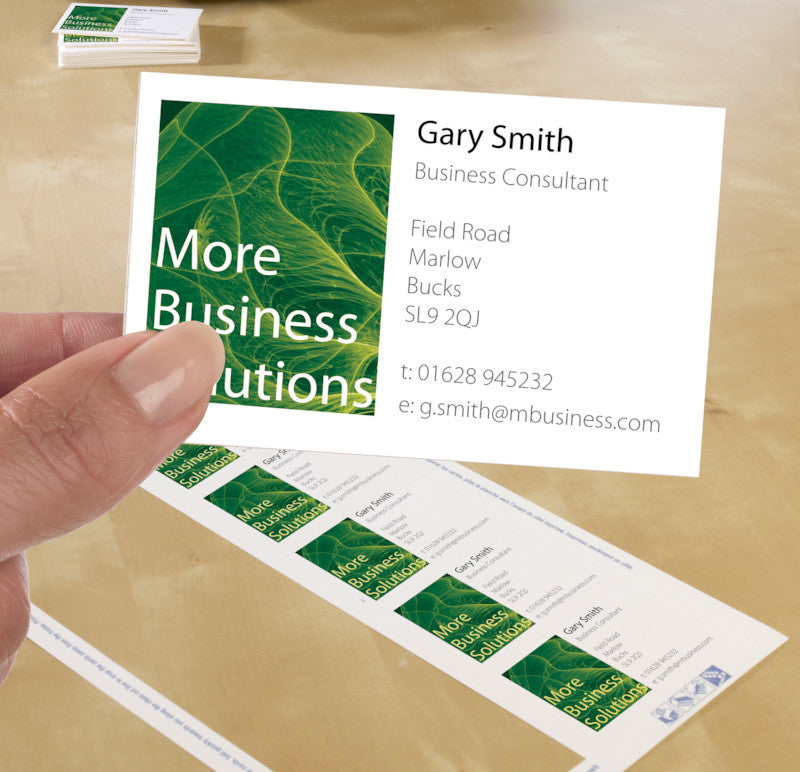 Avery Visitenkarten, 85 × 54 mm – für Laser/Inkjet/Kopierer – A4, 10 pro Blatt – 250 Karten – FSC-zertifiziert