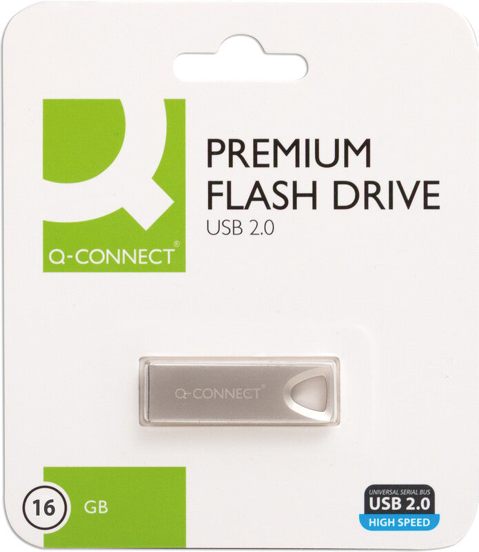 Q-CONNECT USB-Stick – 16 GB, USB 2.0, silber