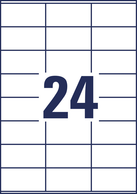Avery Etiketten, 70 mm × 36 mm, weiss, Papier, permanent, 5280 Etiketten (220 Blatt)
