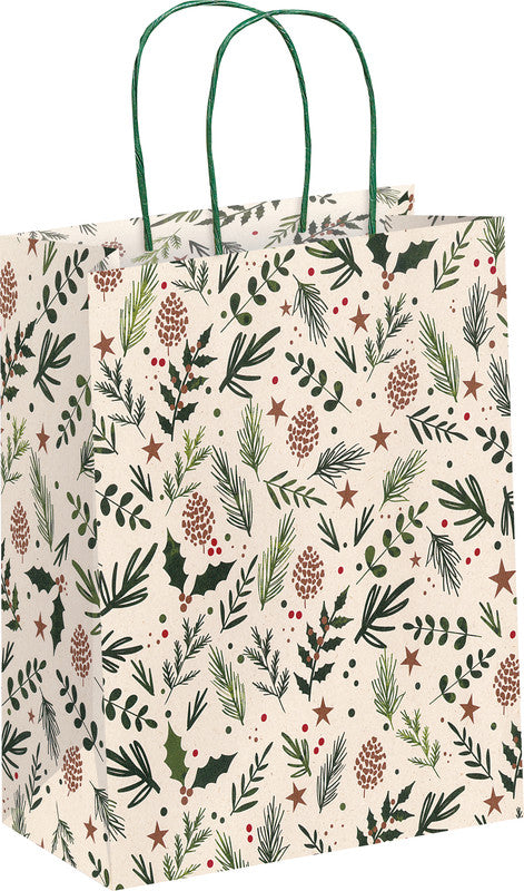 Zoewie Tragetasche – Natural Christmas – kompostierbar, Papier 150 g/m2 – 180 × 240 × 80 mm