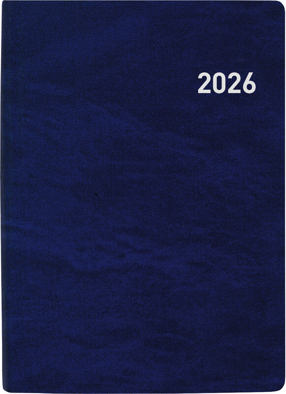 Biella Rex Agenda – 1 Woche/2 Seiten, gebunden, 10,1 × 14,2 cm, 2026, 1-h-Takt, blau, FSC