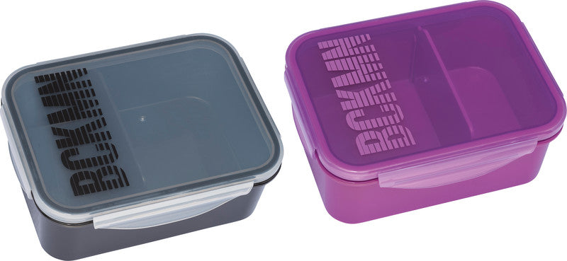 Beckmann Lunchbox – 1,7 l – auslaufsicher, mit Innenteiler – Kunststoff – schwarz – 18,7 × 7 × 14 cm