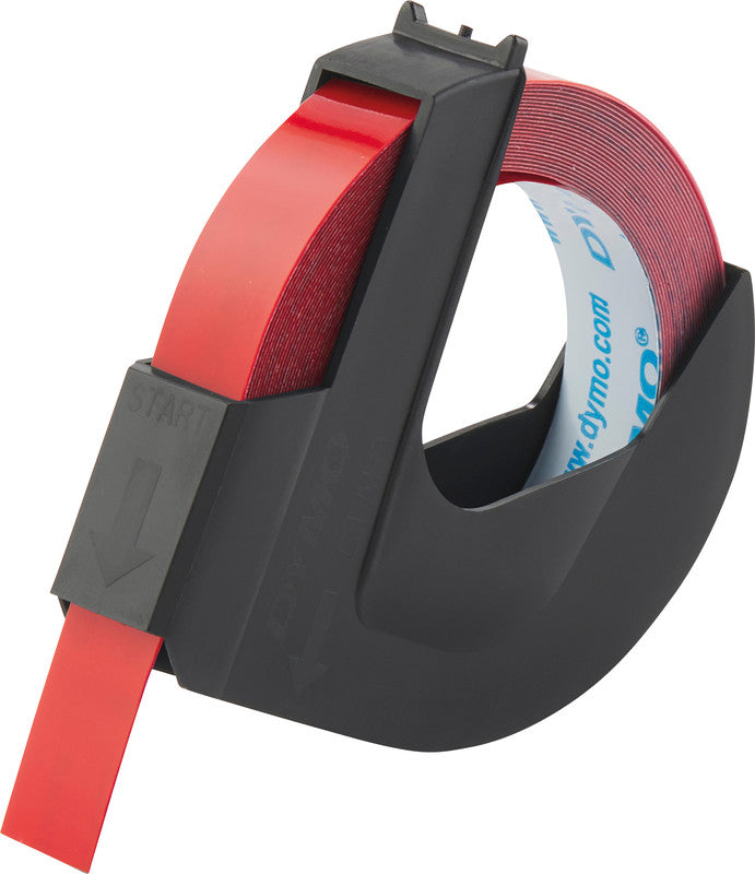 DYMO Schriftband – 9 mm × 3 m, rot, weiss