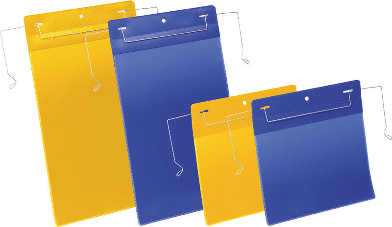 Durable Kennzeichnungstaschen – 297 × 210 mm, gelb, Kunststoff, wiederablösbar