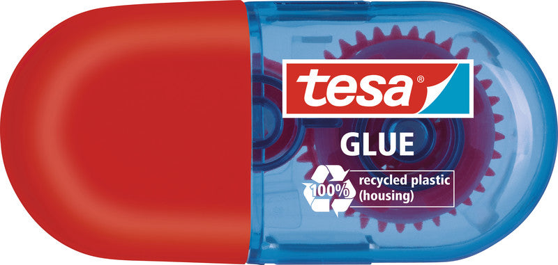 TESA ecoLogo Mini Kleberoller – extra stark, transparent, lösemittelfrei, für Papier, Karton, Fotos