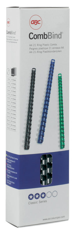 GBC Bindedisc-Ringe – für A4 – Ø 14 mm, schwarz, Kunststoff – 100 Stk.