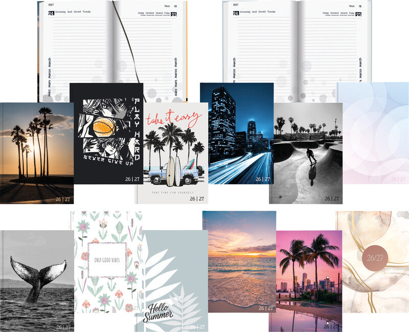 Biella mydiary Schüleragenda – 1 Tag/Seite, gebunden, 12 × 16,5 cm, Aug–Jul, Miami, FSC