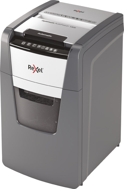 Rexel Aktenvernichter mit Autofeed 130 Blatt, DIN P-4, Partikelschnitt 4 × 28 mm, 44 l