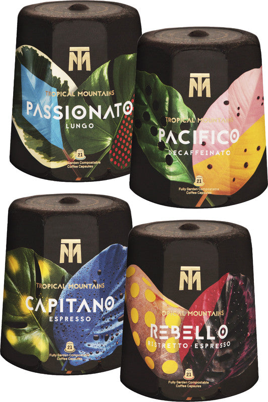Tropical Mountains Kaffeekapseln Pacifico Decaffeinato – für Nespresso – Intensität 6/12 – Bio – 21 Kapseln