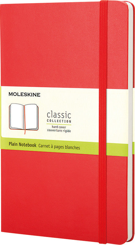 Moleskine Notizbuch Classic Collection, blanko, Leimbindung, Hardcover, 192 Seiten, ungeLocht, 70 g/m² – rot