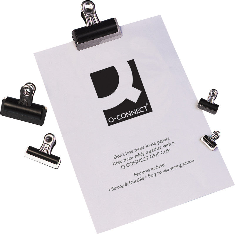 Q-CONNECT Büroklammern – Quick-Clips – 51 mm – Metall – Schwarz – 10 Stück
