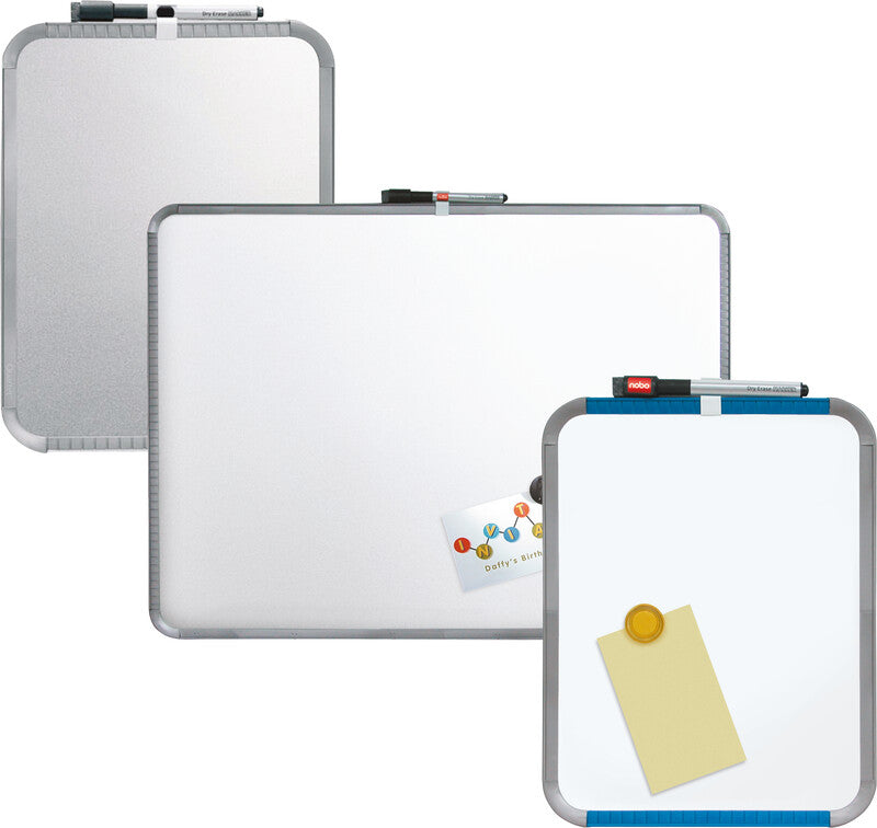 Nobo Whiteboard – 22 × 28 cm, magnetisch, Kunststoffrahmen, silber, Wandmontage