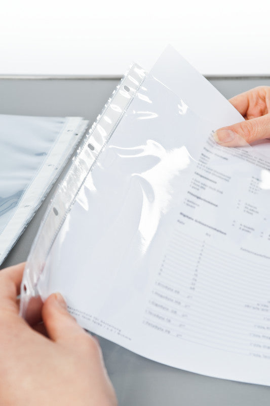 Q-connect Sichtmappe A4 – transparent, Kunststoff, glänzend, 100 µm, 100er-Pack