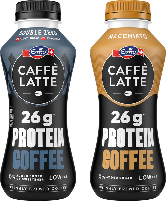 Emmi caffe latte Kaffeegetränk UHT Double Zero – 26 g Protein – laktosefrei – kein Zuckerzusatz – 0,33 l
