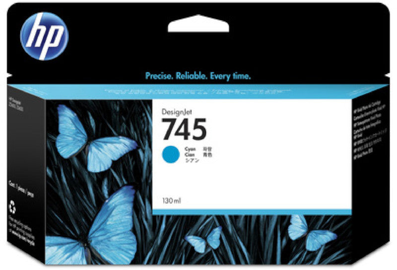 HP Tintenpatrone 745, cyan, ca. 130 ml – für Tintenstrahldrucker, Multifunktionsgeräte