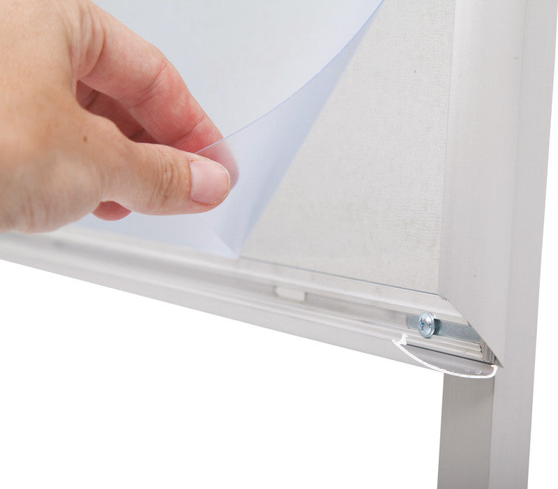 MAUL Plakatständer – für A1 hoch, silber, Metall/Kunststoff, 624×756×1115 mm