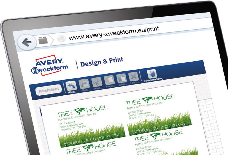 Avery Visitenkarten, 85 × 54 mm – für Laser/Inkjet/Kopierer – A4, 10 pro Blatt – 100 Karten – FSC-zertifiziert