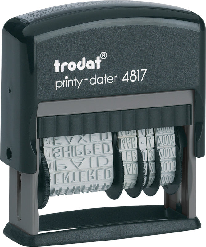 Trodat Motivstempel Printy 4817 – Motiv: 12 Texte, selbstfärbend, 48 × 3,8 mm