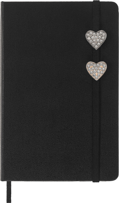 Moleskine Anhänger Herz Kristall – Zinklegierung, Gold