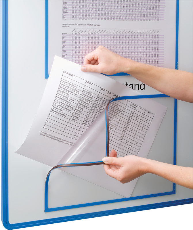Q-connect Magnetleiste – 225 × 312 mm, blau, wiederverwendbar, magnetisch, für A4