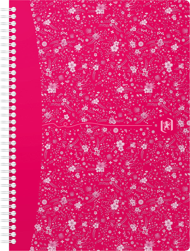 Oxford Collegeblock B5, liniert, Spiralbindung, 60 Blatt, perforiert, 90 g/m² – floral, für SCRIBZEE App