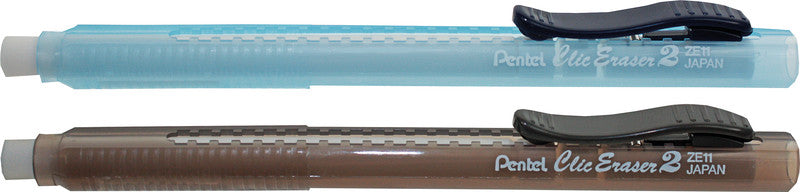 Pentel Radierer – für Bleistifte – 15 × 125 mm – Kunststoff – blau transparent