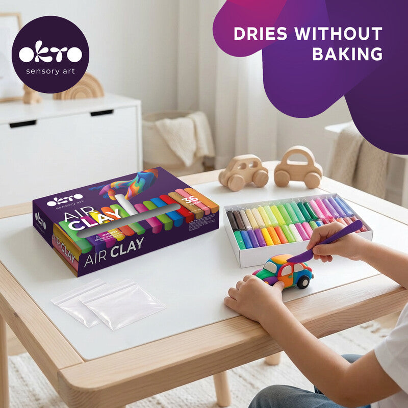 Okto sensory art Knete-/Modelliermasse-Set – lufthärtend – 36 × 6 g – ab 3 Jahren