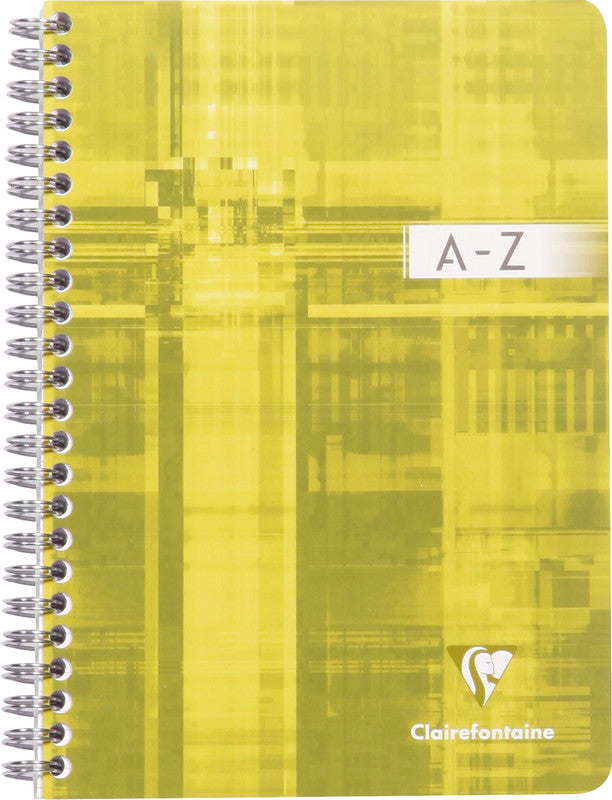 Clairefontaine Spiralheft Register A - Z, Spiralbindung, Karton, 50 Blatt, 90 g/m² – farbig sortiert