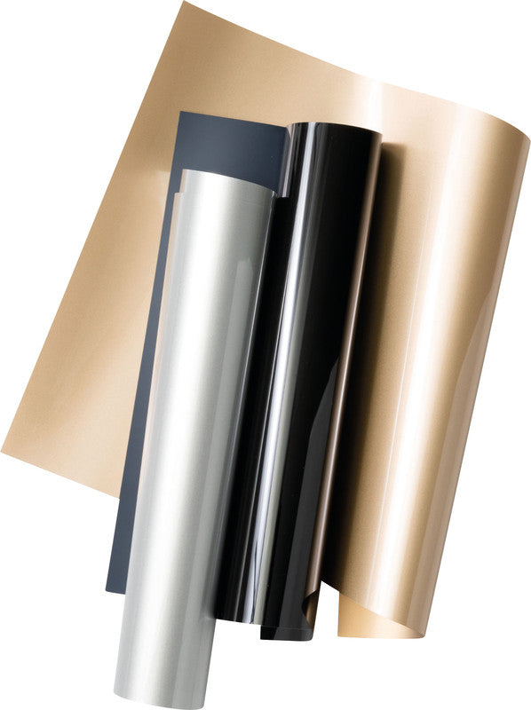 Cricut Aufbügelfolie – 3 Stück – Schwarz, Gold, Silber – 241×305 mm – für Cricut Joy Xtra