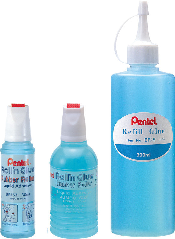 Pentel Roll'n Glue Rollkleber – Roller, permanent, transparent, auswaschbar, tropffrei, 300 ml, für Basteln