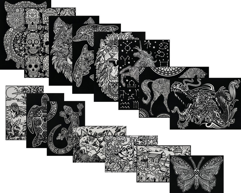 Tataruga Samtbild Malkarton, Karton, 21 × 29,7 cm, Schwarz