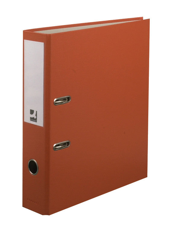 Q-connect Ordner – A4 hoch – 2-Ring Hebelmechanik, Rücken 70 mm – orange, mit Niederhalter, FSC