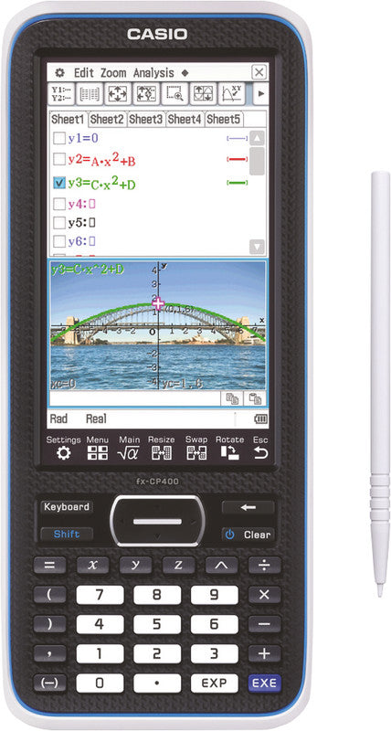 Casio Grafikrechner ClassPad II FX-CP400 – 25-stellig, LC, Finanz/Statistik, Batterie, Schwarz, 89×206×21 mm