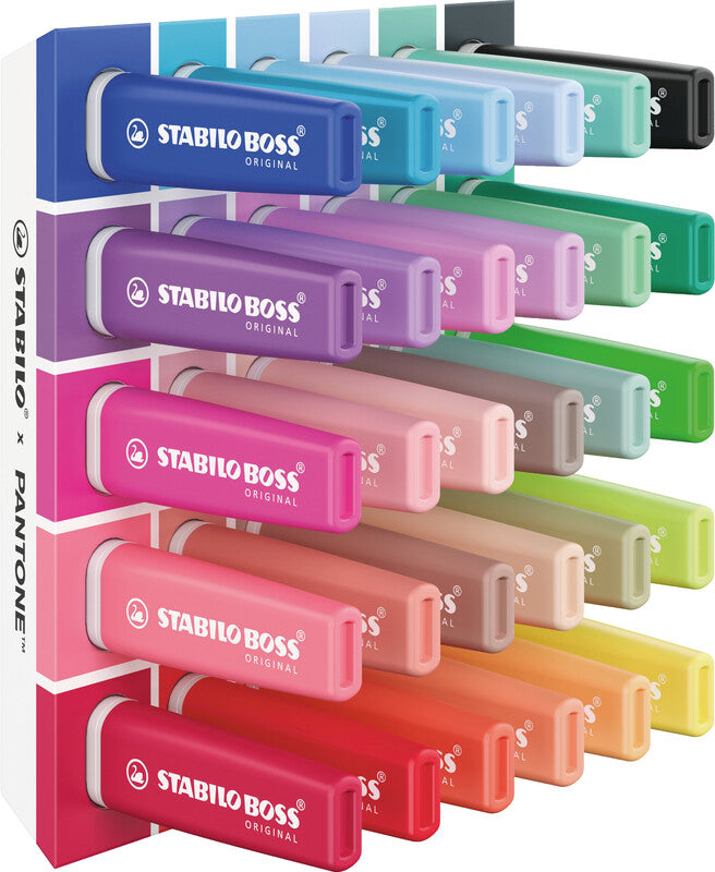 STABILO Textmarker – 30er Set, Farben sortiert, Keilspitze 2–5 mm