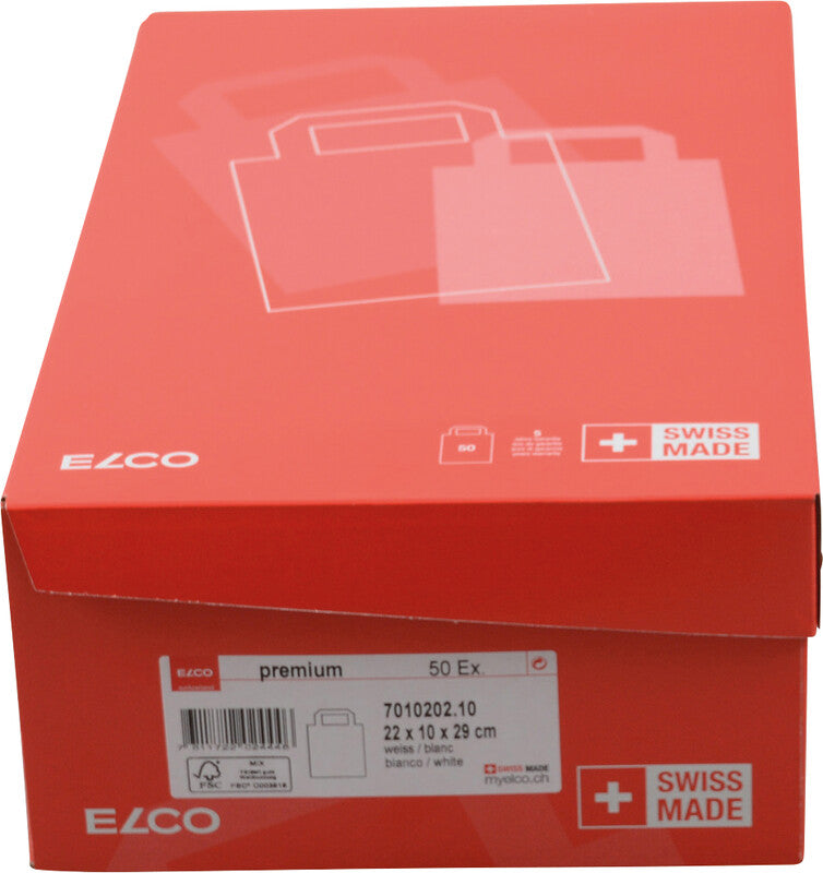 Elco Tragetasche, Weiss – 220 × 100 × 290 mm – 50 Stk.