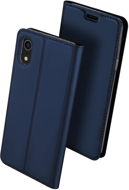 Dux Ducis Booklet-Hülle Skin Pro – für Apple iPhone XR – dunkelblau – mit Kartenfach, Magnetverschluss