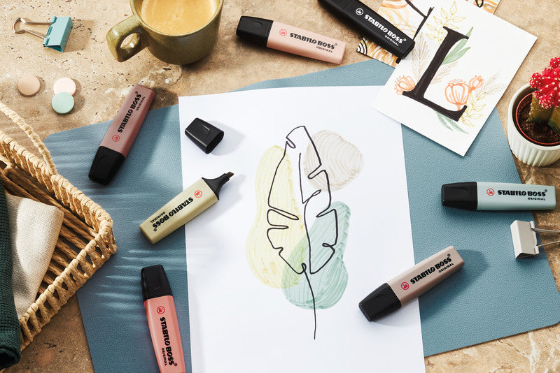 STABILO BOSS Original Textmarker Set 4 Farben – Keilspitze, 2–5 mm
