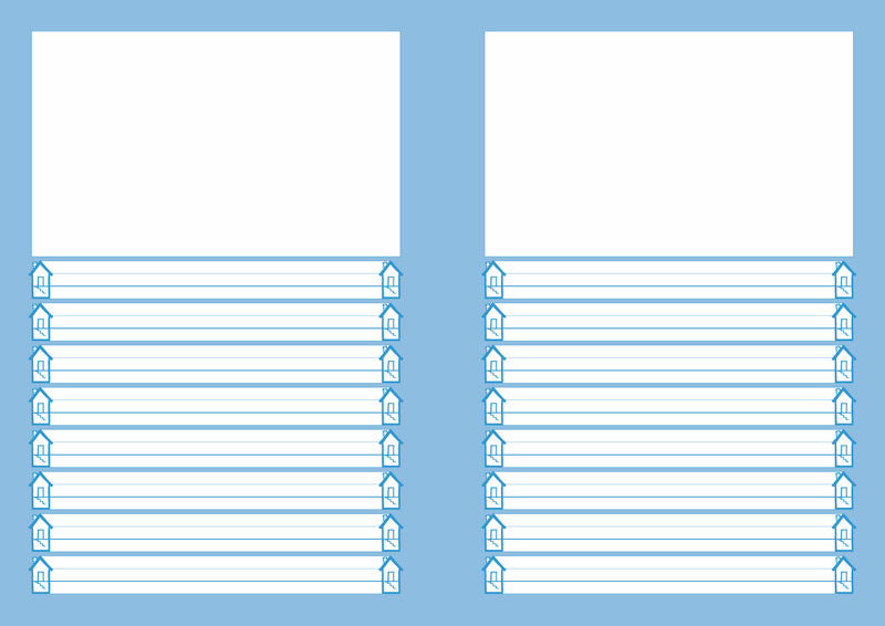 Schulheft – 220 × 175 mm – 2. Schreiblinie verstärkt, 3‑Gassen‑Schreibliniensystem, blau, Blauer Engel
