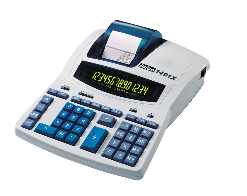 Ibico Tischrechner, druckend 1491X – 14-stellig, einfarbig, 10 Zeilen/s, LCD, Steuer/Währung