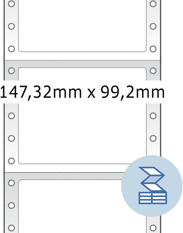 HERMA Etiketten A4 147 × 99 mm – Papier, matt – permanent haftend – (3'000 Stk.) – querperforiert