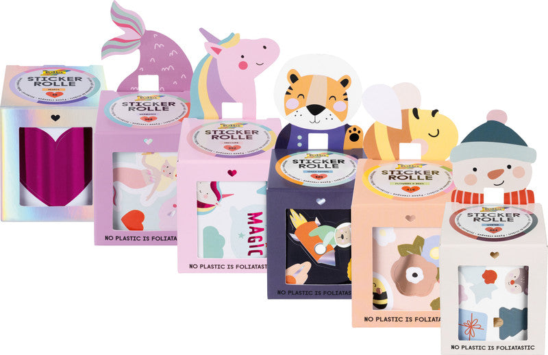 Folia Stickerrolle – 10,5 cm × 4 m – sortiert