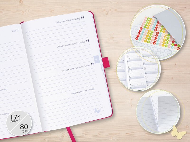 Sigel JOLIE Agenda – 1 Woche/2 Seiten, gebunden, A5, Jan–Dez, Enchanted Sky, FSC
