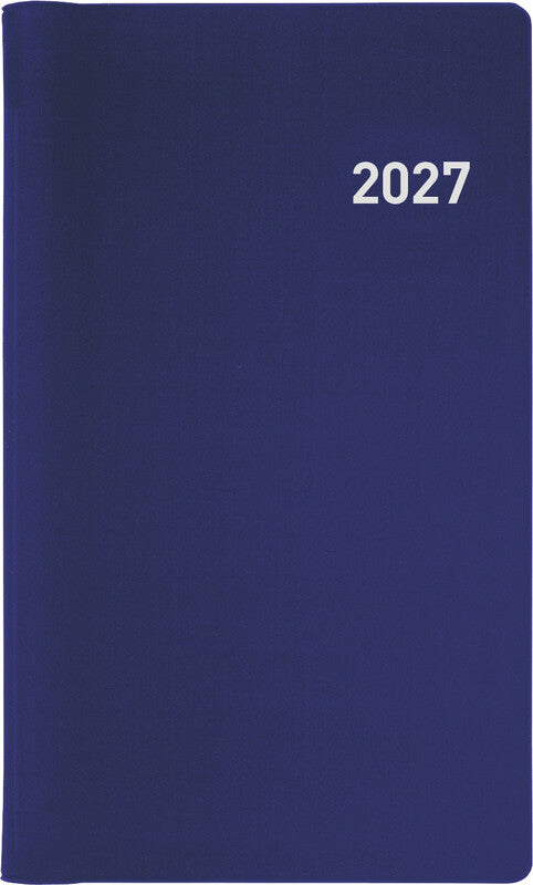 Biella Brüssel Agenda – 1 Woche/2 Seiten, Spiralbindung, 8,5 × 15,3 cm, Jan–Dez 2026, Dunkelblau, FSC