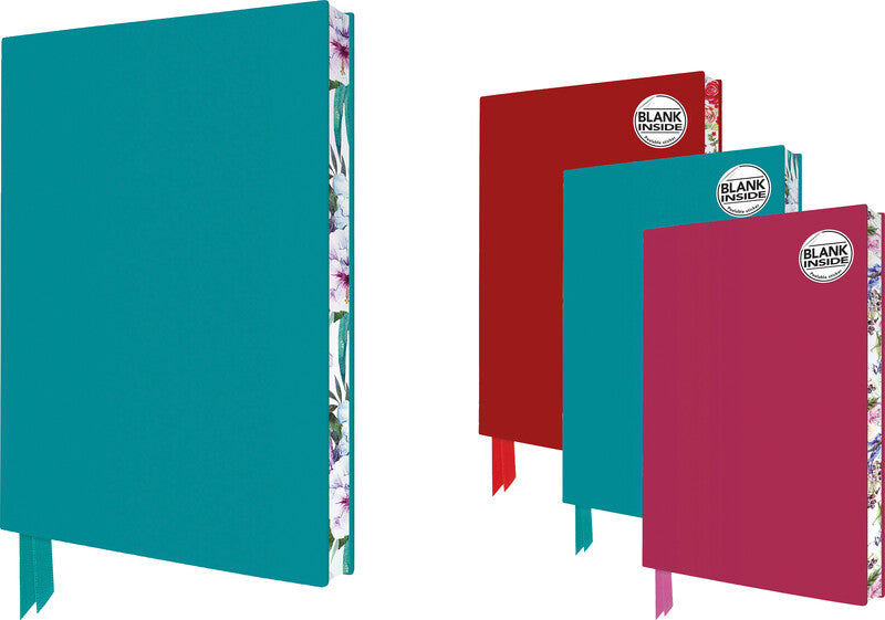Flame tree Notizbuch A4, blanko, gebunden, Softcover, 144 Seiten, 120 g/m² – türkis