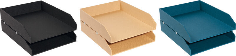 Exacompta Office by Me – Briefkorb-Set für A4+, Recycling-Karton, Schwarz, 2er-Set, 260 × 130 × 337 mm