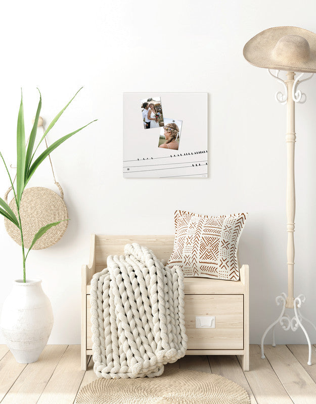 Sigel Whiteboard – 48 × 48 cm, Glas, matt, magnetisch, Wandmontage, inkl. Magnetwürfel, Montagesatz