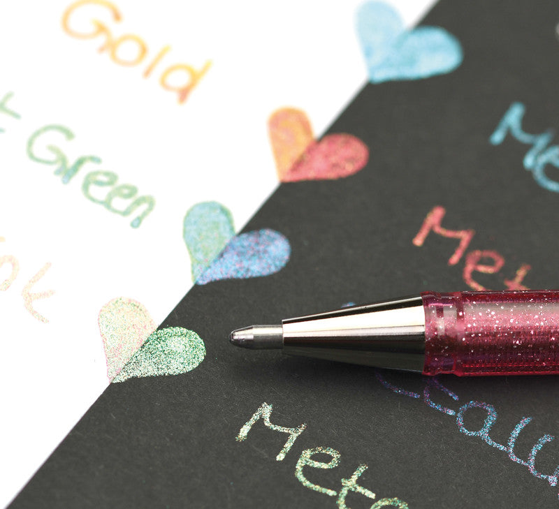 Pentel Gelschreiber 7er Etui – 7 Farben, 1 mm, für dunkles Papier, Kappe