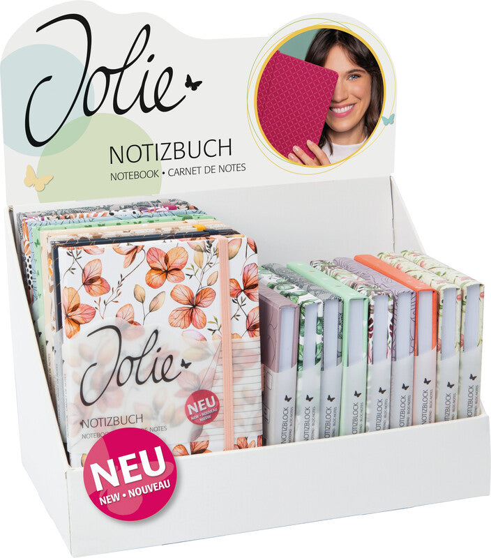 Sigel Thekendisplay für 8 A5-Notizbücher und 8 Notizblöcke – Karton, weiss – B 320×H 350×T 180 mm – JOLIE Beau