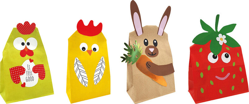 Braun + company Geschenktüten – Ostern – inkl. Stickerbogen – 120 × 210 × 60 mm – 2 Stk.